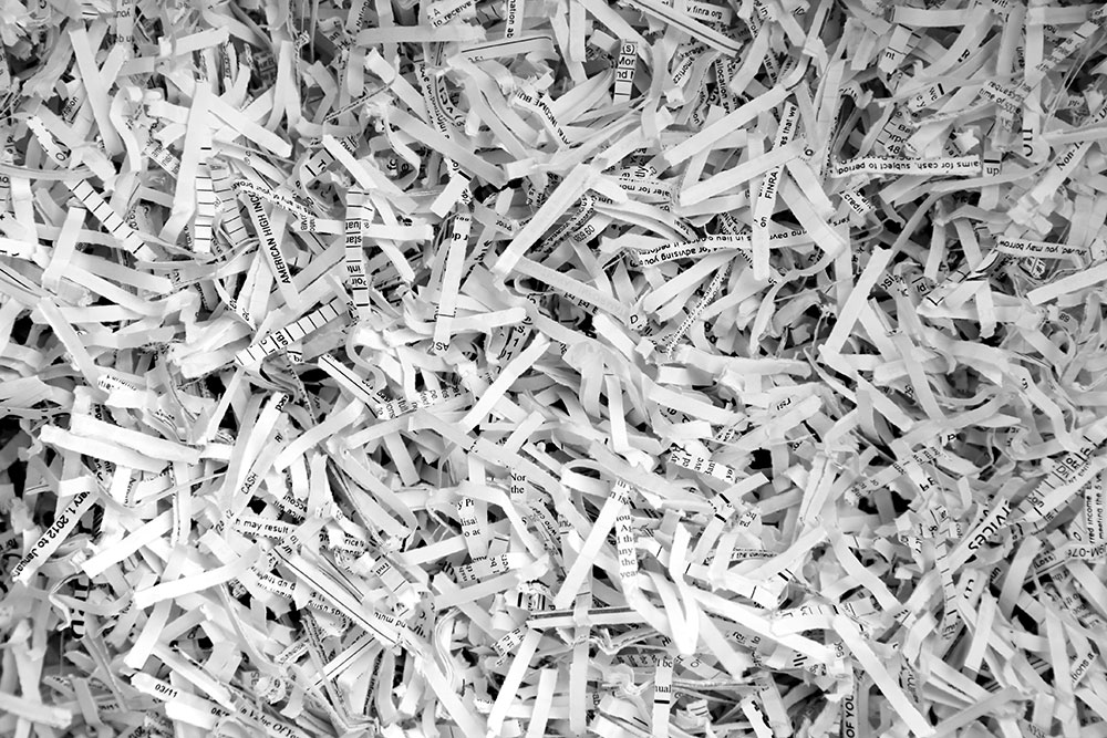 Scrap of shredded paper background