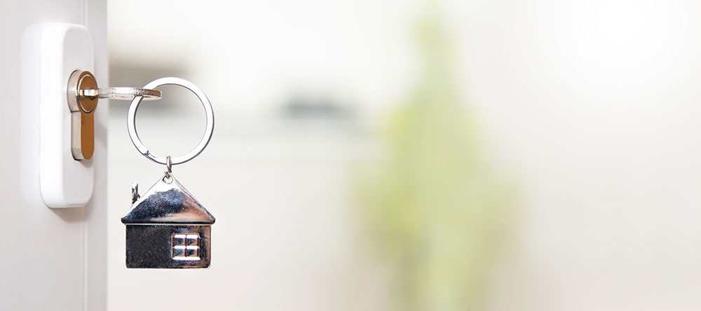 House key in the door
